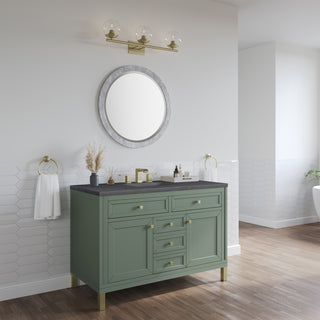 48 Inch Chicago Freestanding Vanity in Smokey Celadon / Charcoal Soapstone Top
