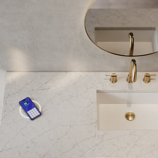 60 Inch Chicago Freestanding Vanity in Smokey Celadon / Eternal Jasmine Pearl Top