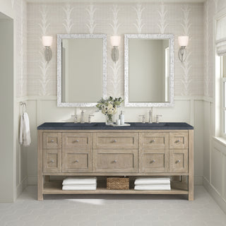 72 Inch Breckenridge Freestanding Vanity in Whitewashed Oak / Charcoal Soapstone Top