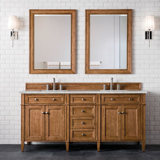 72 Inch Brittany Freestanding Vanity in Saddle Brown / Victorian Silver Top