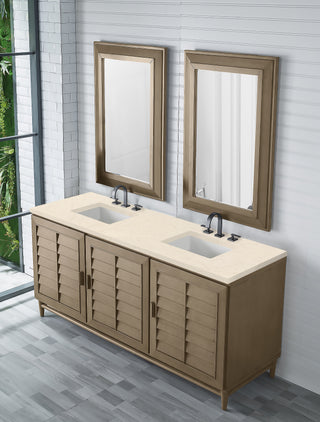 72 Inch Portland Freestanding Vanity in Whitewashed Walnut / Eternal Marfil Top