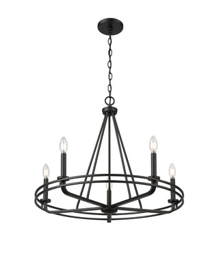 Jody 26.5" Wide 5-Light Chandelier - Matte Black