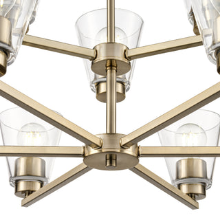 Strayhan 28.5" 9-Light Chandelier - Modern Gold