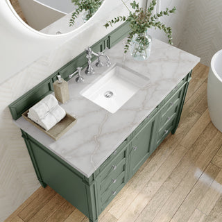 48 Inch Brittany Freestanding Vanity in Smokey Celadon / Victorian Silver Top