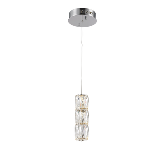 Polaris LED light Chrome Pendant Clear Elegant Cut Crystal