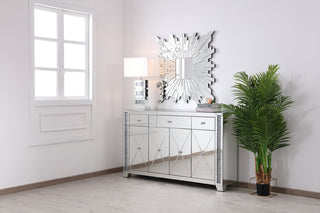 60 in silver crystal mirrored credenza
