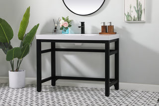 42 inch ADA compliant Single bathroom metal vanity in black