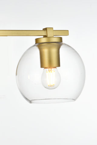 Juelz 3 light Brass and Clear Bath Sconce