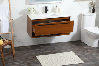 40 inch Single bathroom vanity in teak