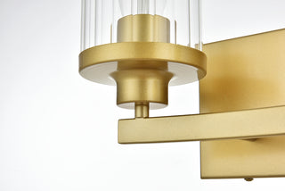 Saanvi 2 light Brass and Clear Bath Sconce