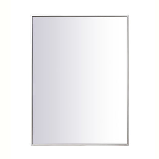 Metal frame rectangle mirror 27 inch in silver