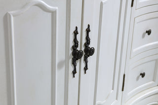 48 inch Single Bathroom vanity in antique white  with ivory white engineered marble