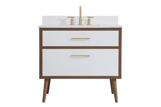 36 inch bathroom Vanity in White with Backsplash