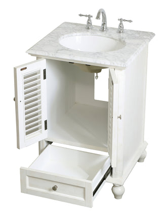 24 inch Single Bathroom Vanity in Antique White