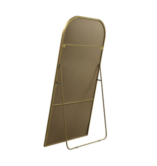 Metal Frame Arch Full Length Mirror 35x66 Inch in Brass