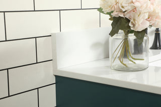 30 inch Single bathroom vanity in green with backsplash