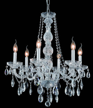 Verona 6 light Chrome Chandelier Clear Royal Cut Crystal