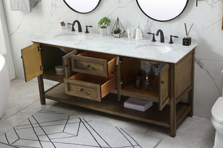 72 inch double bathroom vanity in driftwood