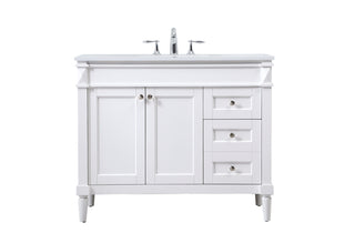 42 inch Single bathroom vanity in white