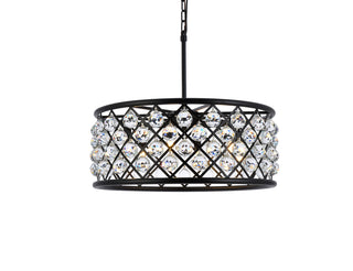 Madison 6 light Matte Black Chandelier Clear Royal Cut Crystal