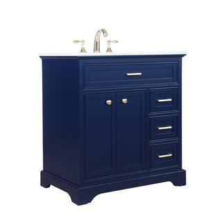 32 inch Single bathroom vanity in Blue