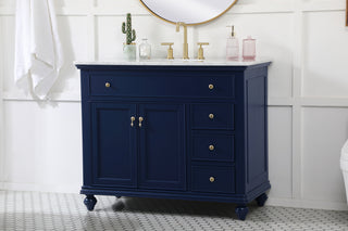 42 inch Single bathroom vanity in blue