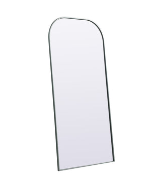 Metal Frame Arch Full Length Mirror 32x66 Inch in Silver