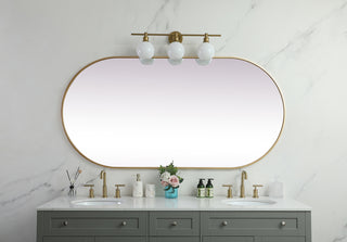 Metal Frame Oval Mirror 36x72 Inch in Brass