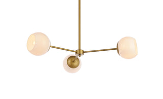 Briggs 32 inch pendant in brass with white shade