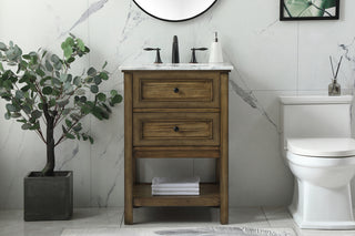 24 inch Single bathroom vanity in driftwood