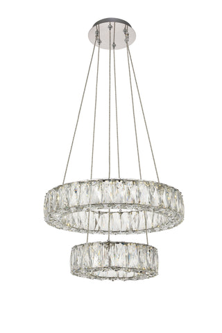 Monroe Integrated LED chip light Chrome Pendant Clear Royal Cut Crystal