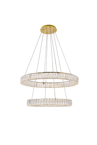 Monroe Integrated LED chip light gold Chandelier Clear Royal Cut Crystal