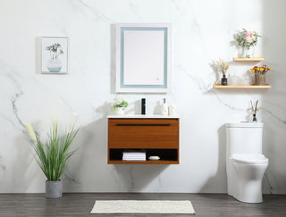 30 inch Single bathroom vanity in teak