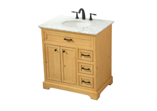 32 inch Single bathroom vanity in natural wood