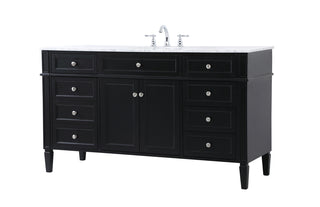 60 inch Single bathroom vanity in black