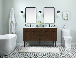 60 inch Single bathroom vanity in walnut