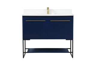 40 inch Single bathroom vanity in blue with backsplash