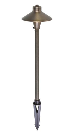 PATH LIGHT D7 H24 ANTIQUE BRASS INCLUDES STAKE G4 HALOGEN 20W(LIGHT SOURCE NOT INCLUDED)