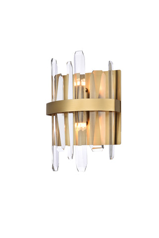 Serena 8 inch crystal bath sconce in satin gold