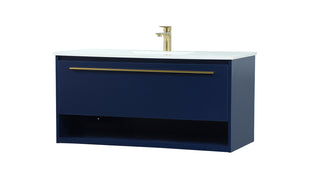 40 inch Single bathroom vanity in blue