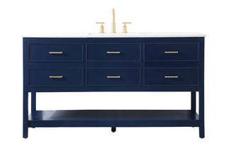 60 inch Single bathroom vanity in blue