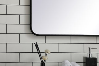 Soft corner metal rectangular mirror 30x60 inch in Black