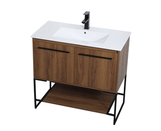 36 inch  Single Bathroom Vanity in Walnut Brown