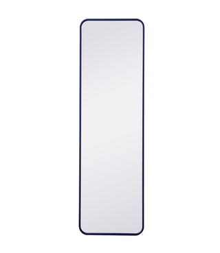 Soft corner metal rectangular mirror 18x60 inch in Blue