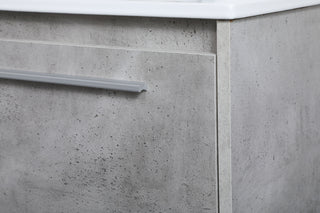 24 inch  Single Bathroom Floating Vanity in Concrete Grey