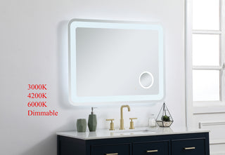 Lux 30in x 40in Hardwired LED mirror with magnifier and color changing temperature 3000K/4200K/6000K