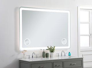 Lux 42in x 60in Hardwired LED mirror with magnifier and color changing temperature 3000K/4200K/6000K