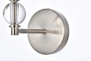 Bethany 1 light bath sconce in satin nickel with white fabric shade