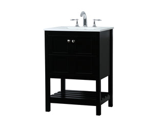 24 inch Single bathroom vanity in black