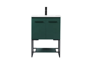 24 inch Single bathroom vanity in green